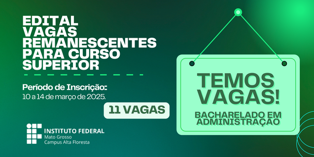 Edital 01/2025 - Vagas Remanescentes de Cursos Superiores 2025/1